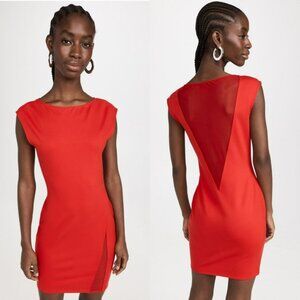 NEW Victor Glemaud Ruby Red Holiday Mini Dress Mesh Back Cosplay Futuristic